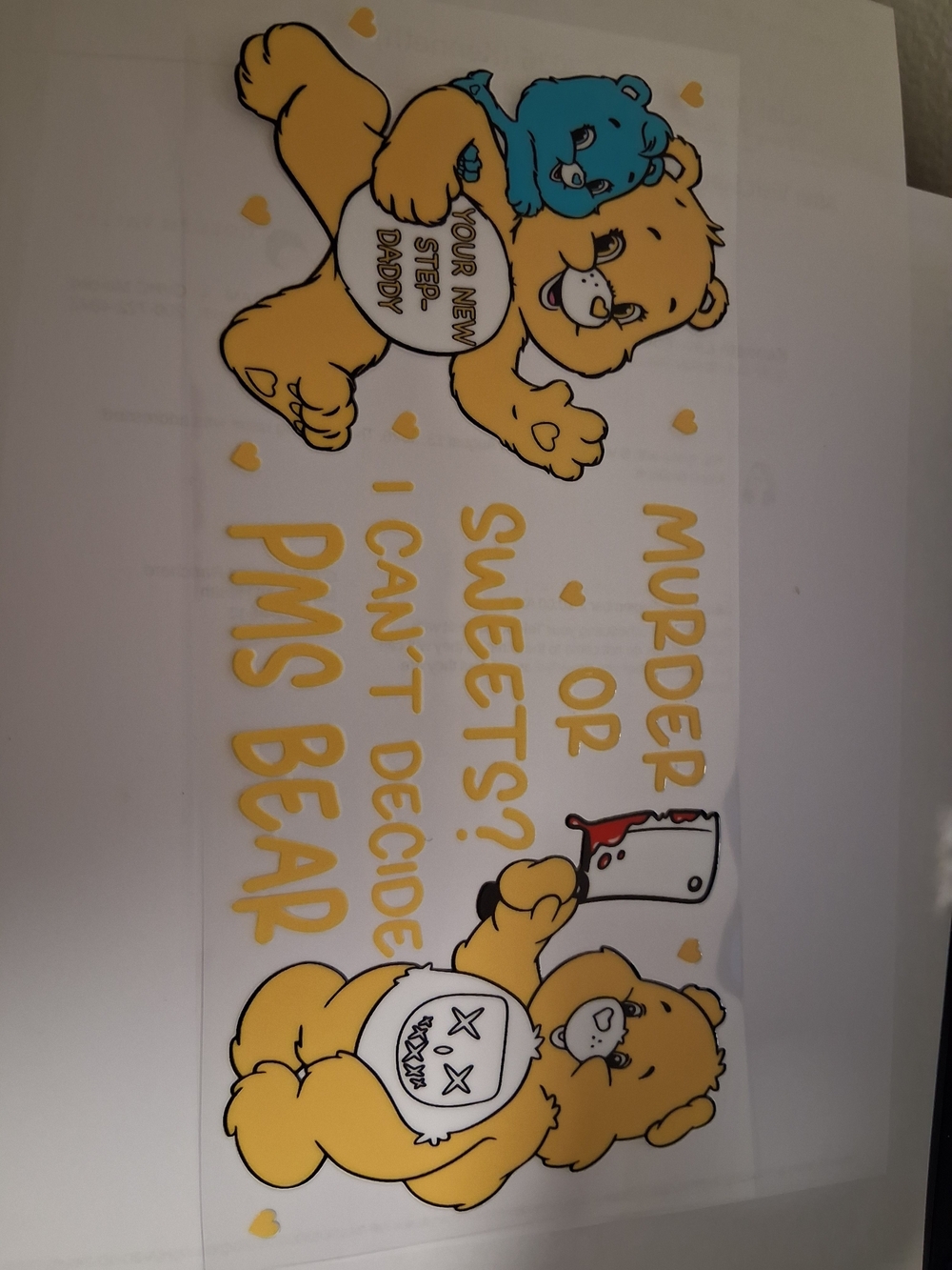 Yellow Care Bears Decorative 16 Oz Tumbler Wrap